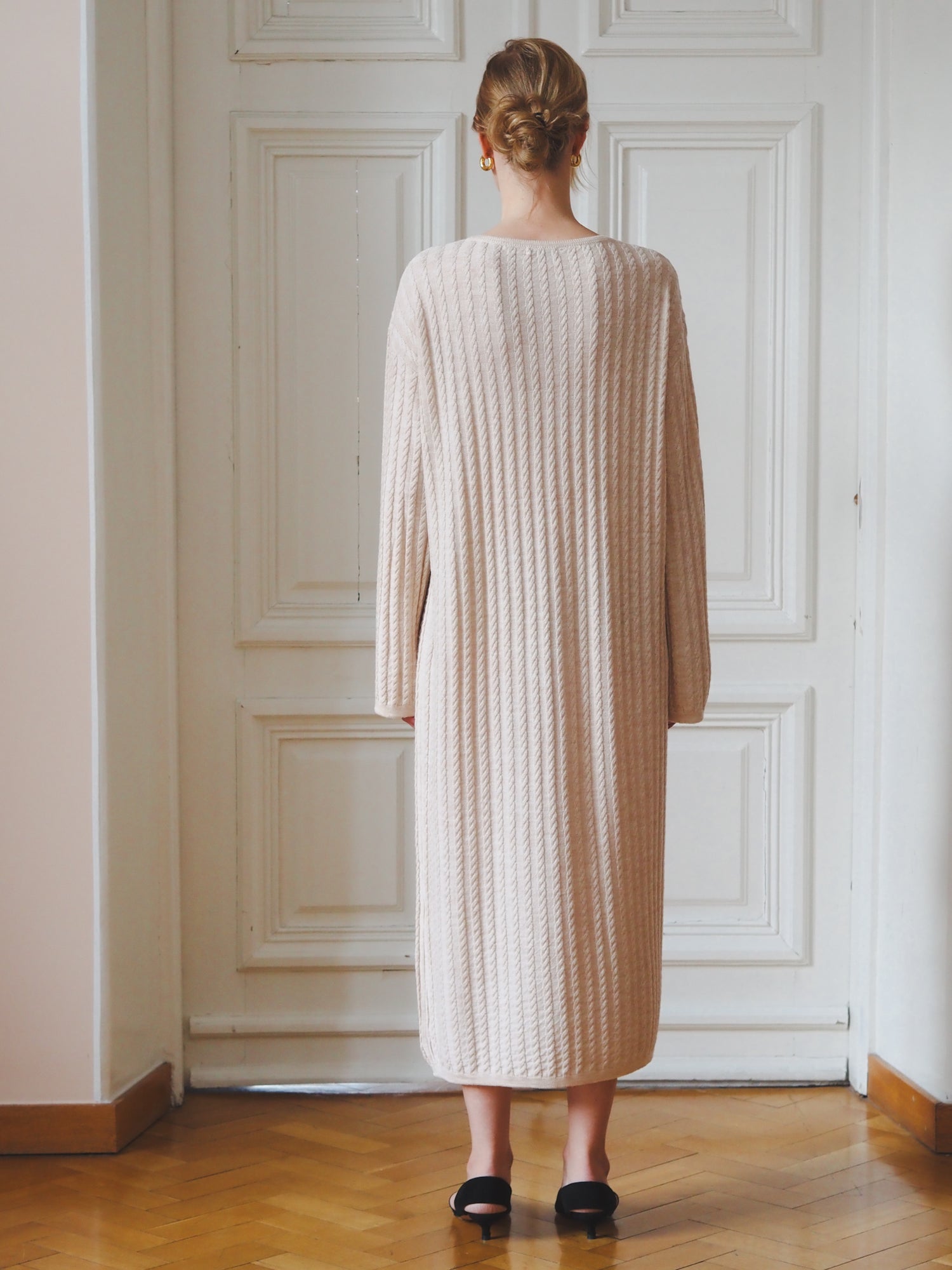 Evermore Knit Dress, Beige Melange