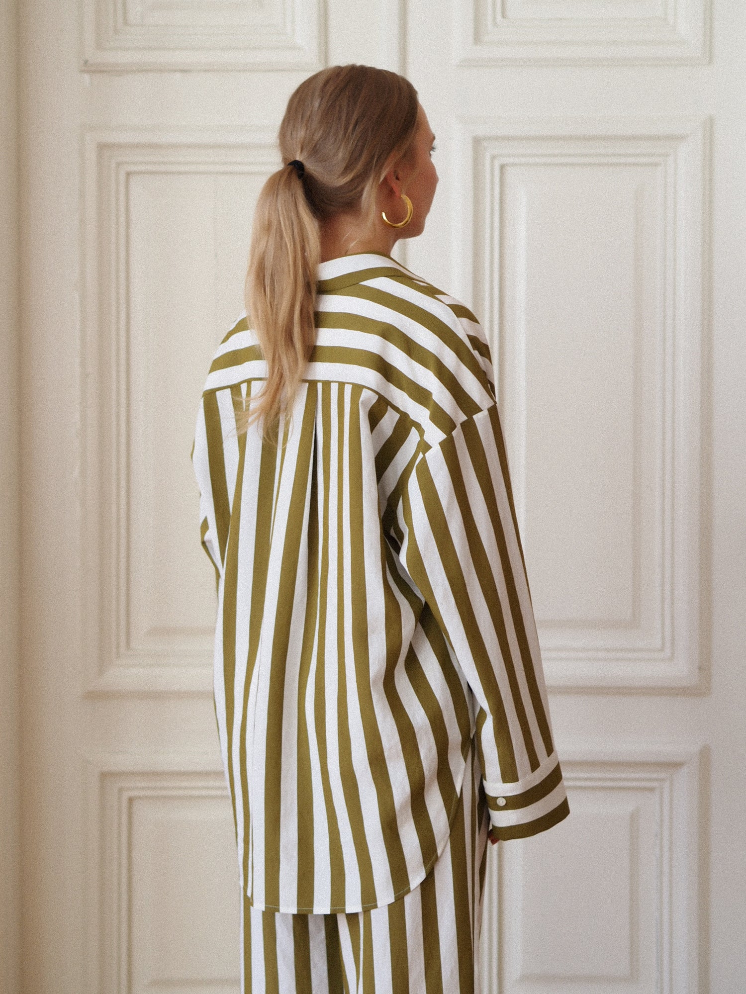 Aeris Shirt, Olive Stripe