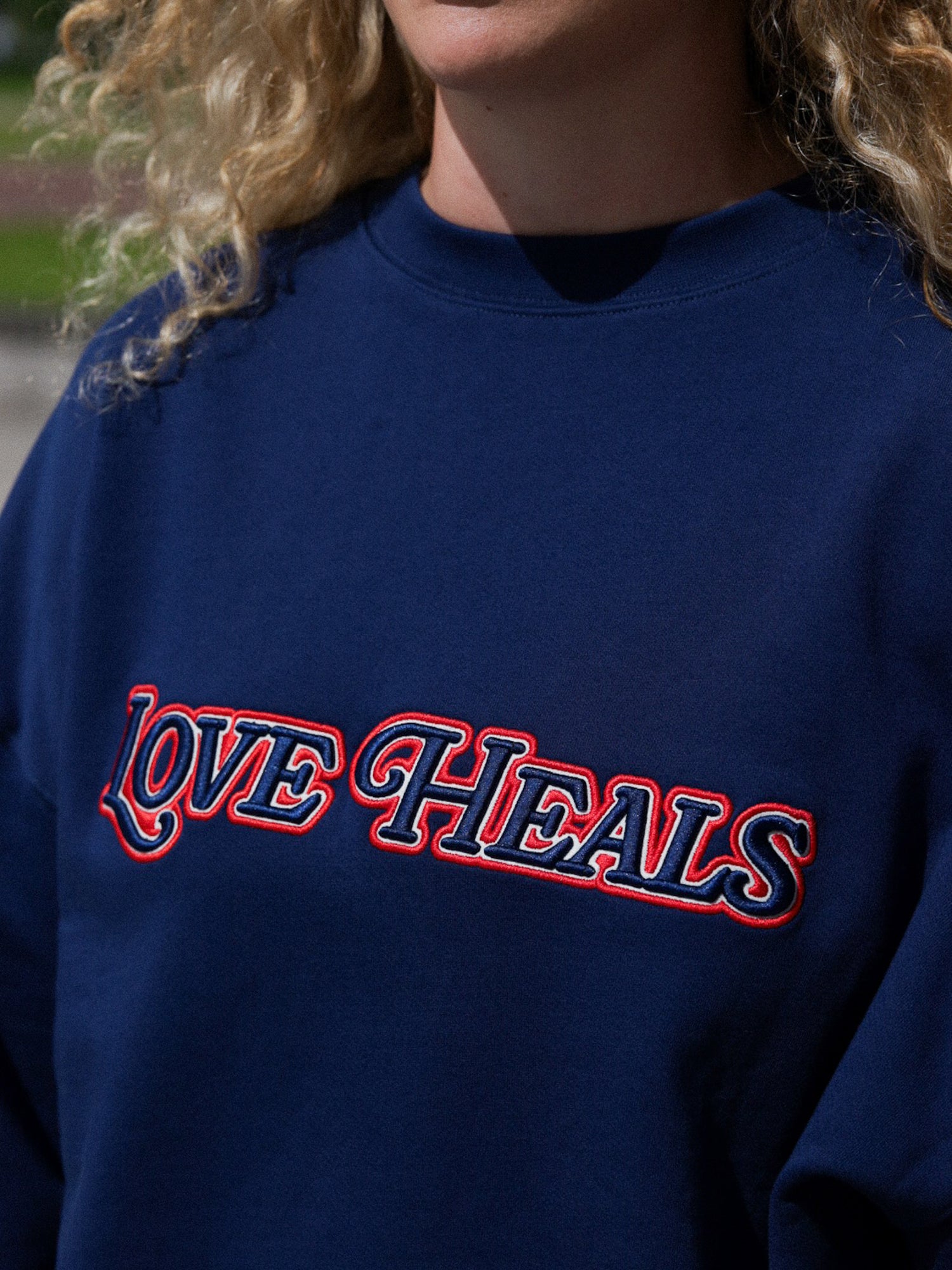 Grace Sweatshirt 'Love Heals', Navy Blue