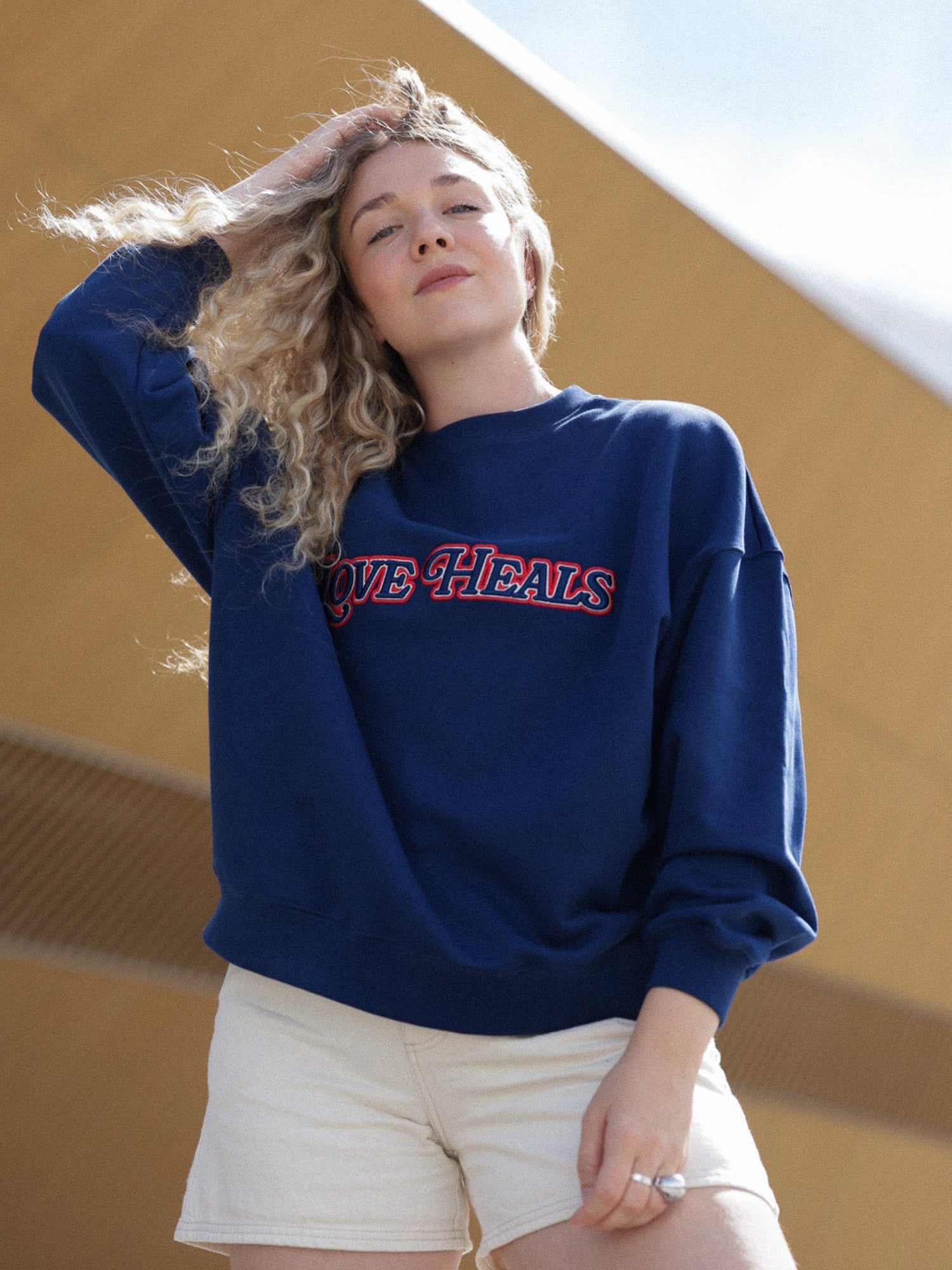 Grace Sweatshirt 'Love Heals', Navy Blue