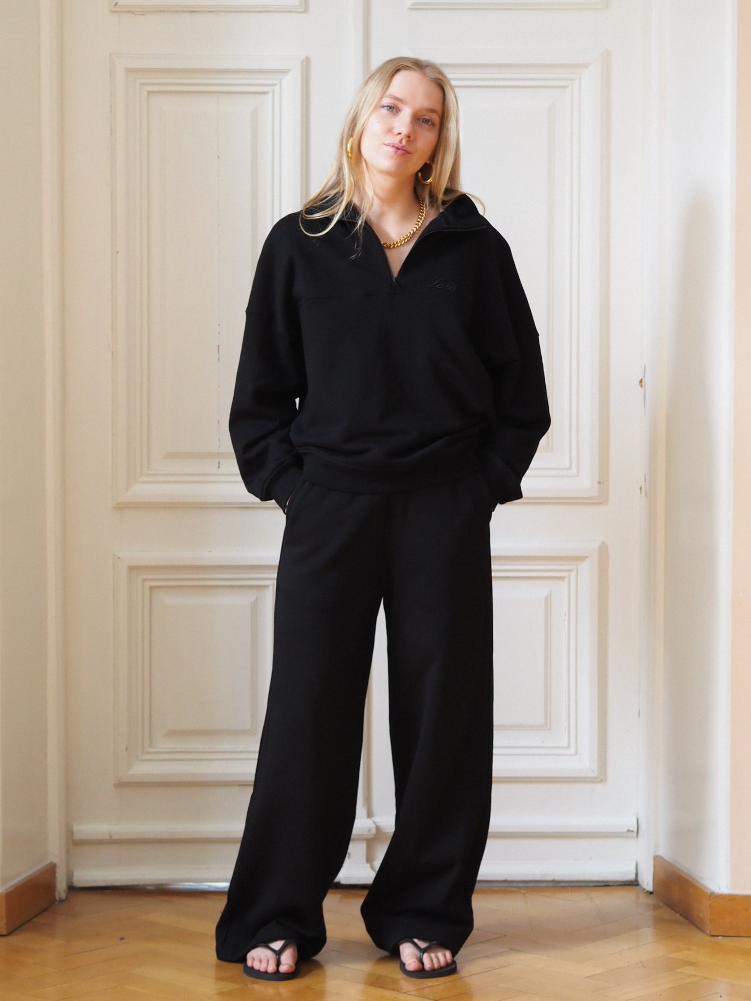 Half Zip Sweatshirt 'Love Heals', Black